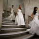 The writer (right) descending the steps at the Royal Courts of Justice in the 2013 Queen Charlotte’s Ball.